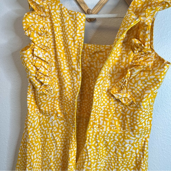SIKA x Anthropologie Marigold Yellow White Ruffled Sleeve Maxi Dress - Picture 10 of 12